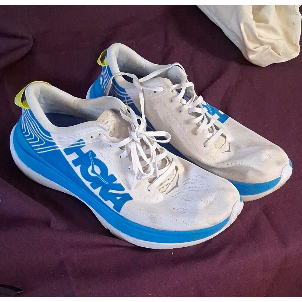 HOKA ONE ONE Men's Running Sneaker US Mens 12 EU 46 2/3 White Blue Yellow